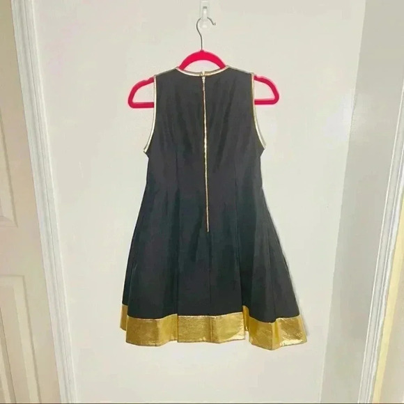 NWT Kate Spade Rumer Silk Blend Mini Dress Jewel Bedazzled Black & Gold - Picture 8 of 8